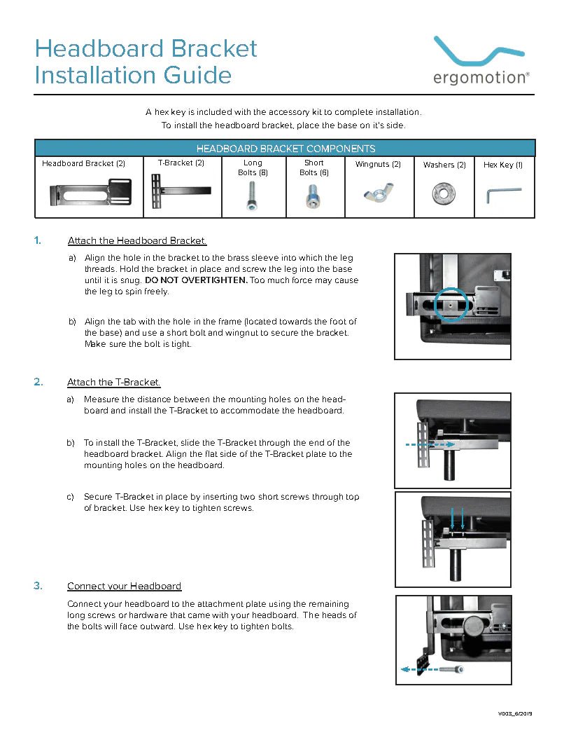 ErgoMotion - Ergomotion Adjustable Base Headboard Bracket - Canadian Mattress